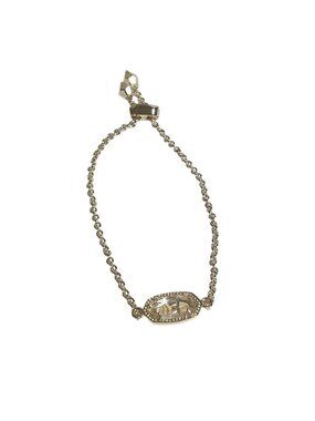 Elaina Gold Plated Adjustable Chain Bracelet Delicate Openwork Pendant Jewelry